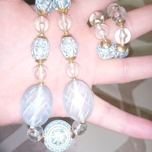 Light blue beaded necklace